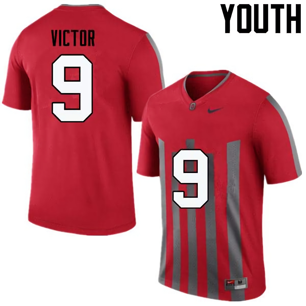 Binjimen Victor Ohio State Buckeyes Youth NCAA #9 Nike Throwback Red College Stitched Football Jersey UPG5056TD